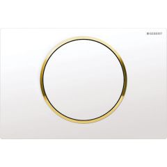 Plaque de déclenchement blanc et doré Sigma10 pour rinçage interrompable - Geberit