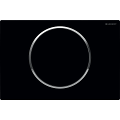 Plaque de déclenchement noir et chromé brillant Sigma10 pour rinçage interrompable - Geberit