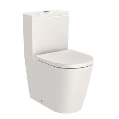 Pack WC sans bride "Inspira Round" Compacte évacuation duale avec abattant frein de chute, déclipsable - Beige