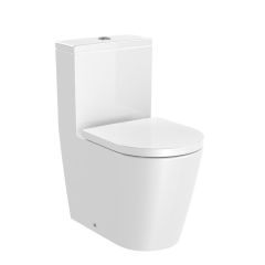 Pack WC sans bride "Inspira Round" Compacte évacuation duale avec abattant frein de chute, déclipsable - Blanc