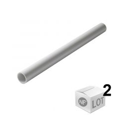 Lot de 2 Tubes PVC blanc NF diamètre 40 mm - 2 mètres - Nicoll