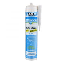 Mastic silicone Blanc GEBSICONE W2 joints sanitaires - PRIX PROMO : DLU COURTE 12/2021