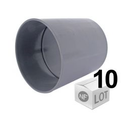 Lot de 10 raccords PVC - Manchon à butée Femelle Femelle Ø32 ou Ø40 ou Ø50 ou Ø100 FIRST-PLAST