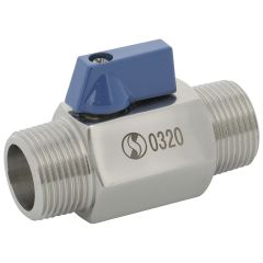 Mini vanne à sphère inox monobloc PN 63 mâle BSP 1/2" (15/21) - Sferaco