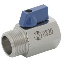Mini vanne à sphère inox monobloc PN63 mâle femelle BSP 1/4" (8/13) - Sferaco
