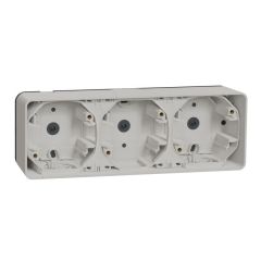 Boîte 3 postes horizontale Mureva Styl - saillie - IP55 - IK08 - blanc - Schneider Electric - MUR39913