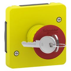 Mureva Styl - Arrêt d'urgence à clé - composable IP55 - IK08 - jaune
