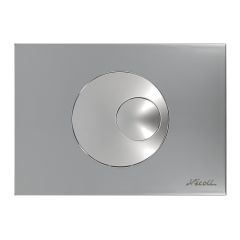 Plaque de déclenchement boutons ronds - double débit - Chromé brillant - Nicoll