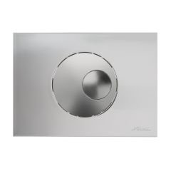 Plaque de déclenchement boutons ronds - double débit - Chromé mat et chromé brillant - Nicoll