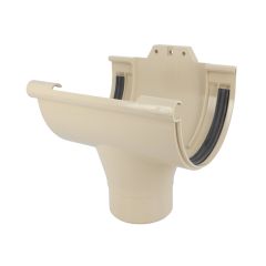Naissance centrale à joint Ø100 - Sable - pour gouttière PVC demi-ronde de 33 - Nicoll