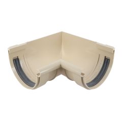 Angle intérieur à joint  - Sable - pour gouttière PVC demi-ronde de 25 - Nicoll