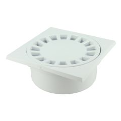 Siphon de cour 15x15cm Sorties Mâle Ø50 - Femelle Ø40/63 - Blanc - Nicoll