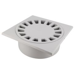 Siphon de cour 25x25cm Sorties Mâle Ø90 - Femelle Ø80/100 - Gris clair
