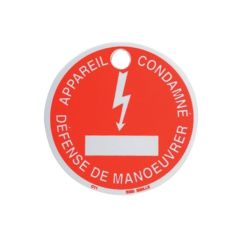 Macaron plastique diamètre 80 mm, trou 10 mm - Appareil condamné - KS TOOLS