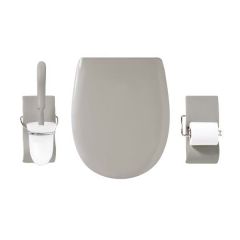 Set accessoire WC Ariane Gris Manhattan céramique Brillante - descente assistée - déclipsable - Olfa