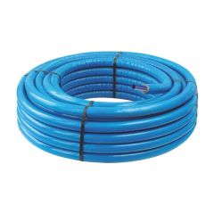 25m Tube PER pré-gainé isolé bleu Ø25 - Somatherm