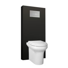 Panneau WC QR-BOX Régiplast Noir au sol - sans cuvette