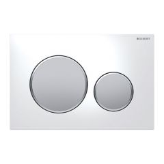 Plaque de déclenchement wc SIGMA 20 - Blanc et chromé mat - Double chasse