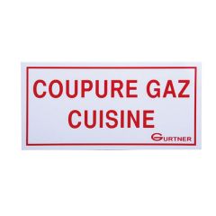 Plaque signalétique "Coupure Gaz cuisine" - 200x100 mm