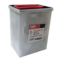 Boîte plastique de 50 colliers simple métallique pour tube Ø48 - Ram
