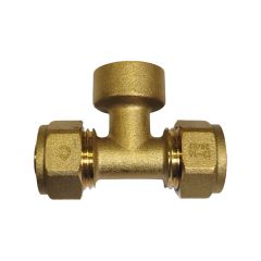Raccord à compression tube PER Ø16 - Té femelle 1/2" (15/21) - Somatherm