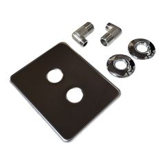 Cache de finition Robifix® Inox entraxe 50 mm avec coudes Mâle 1/2" (15/21) - Mâle 3/8" (12/17) - Watts