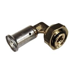 Coude multicouche laiton à sertir - Femelle écrou libre 3/4 EK- Ø16 x 2,0 - Henco