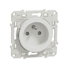 Odace 2011 - prise de courant 2P+T - blanc - connexions à vis - S520039 - Schneider Electric