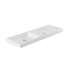 Vasque double suspendue VISTA 100cm - Sans percement sans trop plein - Blanc - Sanindusa