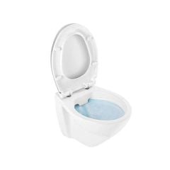 Pack WC rimflush Cetus 52 suspendue blanc sans bride (Abattant clipoff slowclose, Charnières inox) - Sanindusa