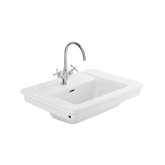 Vasque à encastrer VINTAGE - Avec percement monotrou - Blanc - Sanindusa