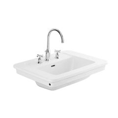 Vasque à encastrer VINTAGE - Avec percement 3 trous - Blanc - Sanindusa