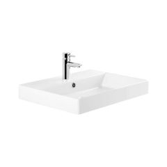 Vasque suspendue / semi-encastrée NOVELDA PLUS 60 - Avec percement - Blanc - Sanindusa