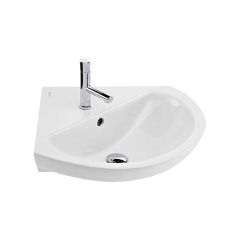 Lave-mains suspendu D'ANGLE EASY 50 - Avec percement - Blanc - Sanindusa