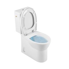 Pack WC Easy au sol rimflush, sortie horizontale sans bride, entrée latérale blanc (Cuvette, Réservoir avec mécanisme 3/6L,Abattant slowclose) - Sanindusa