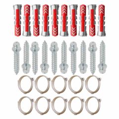 Ensemble de 10 colliers tube de descente Ø100 Sable + 10 Vis 7x40mm + 10 Chevilles Duopower 8x40mm - Arcanaute