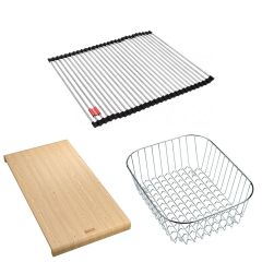 Set accessoires éviers Sirius Tectonite : Rollmat +  planche en bambou + panier à vaisselle - Franke
