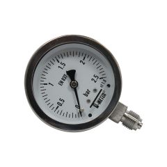 Manomètre TOUT Inox à cadran sec RADIAL Mâle 1/4" (8/13) - Ø63 - Pression 0 / 2,5 bar - Sferaco