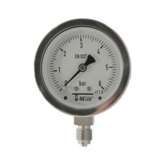 Manomètre TOUT Inox à cadran sec RADIAL Mâle 1/4" (8/13) - Ø63 - Pression 0 / 6 bar - Sferaco