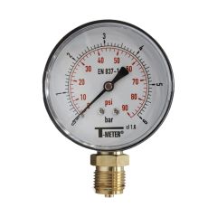 Manomètre ABS à cadran sec RADIAL Mâle 1/2" (15/21) - Ø80 - 0 à 6 bar - Sferaco