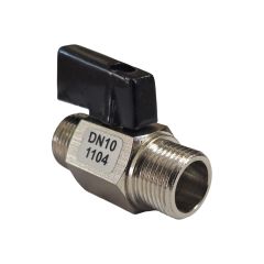 Mini-vanne laiton nickelé mâle mâle 1/4" (8/13) - PN16 - Sferaco