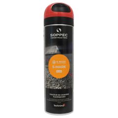 Bombe à tracer chantiers TP Fluo S MARK - Rouge 500ml 