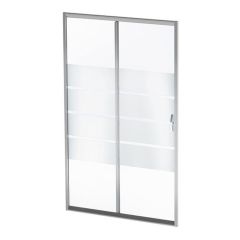 Paroi porte 2 volets coulissants ERIS 2 - profilés chromés - L 100 x H 190 cm - ONDEE By Ayor