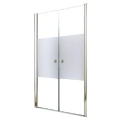 Paroi saloon portes battantes SELYNA bande givrée - L 90 x 194,5 cm - ELMER By Ayor