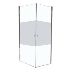 Paroi accès d'angle SELYNA bande givrée - L 90 x H 195 cm - ELMER By Ayor