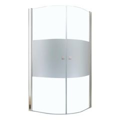 Paroi accès d'angle SELYNA quart de cercle verre givré - L 90 x H 194,5 cm  - ELMER By Ayor