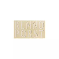 Pochoir de marquage au sol réutilisable semi rigide (PVC 1mm) - Alphabet K à T - 21x14 cm