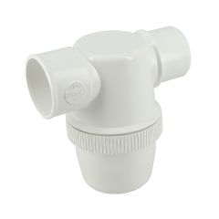 Siphon de parcours blanc PVC-C à coller - entrée horizontale Ø40