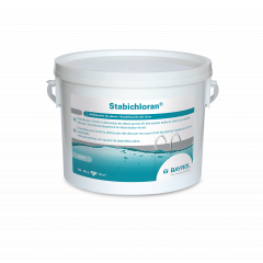 Seau de 3kg de granulés de stabilisant Stabichloran® pour limiter la destruction du chlore piscine - Bayrol