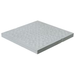 Tampon de sol PVC renforcé anti-choc avec blocage 284 x 284 mm - 71,00 KN - Gris - Série 2000 - First Plast